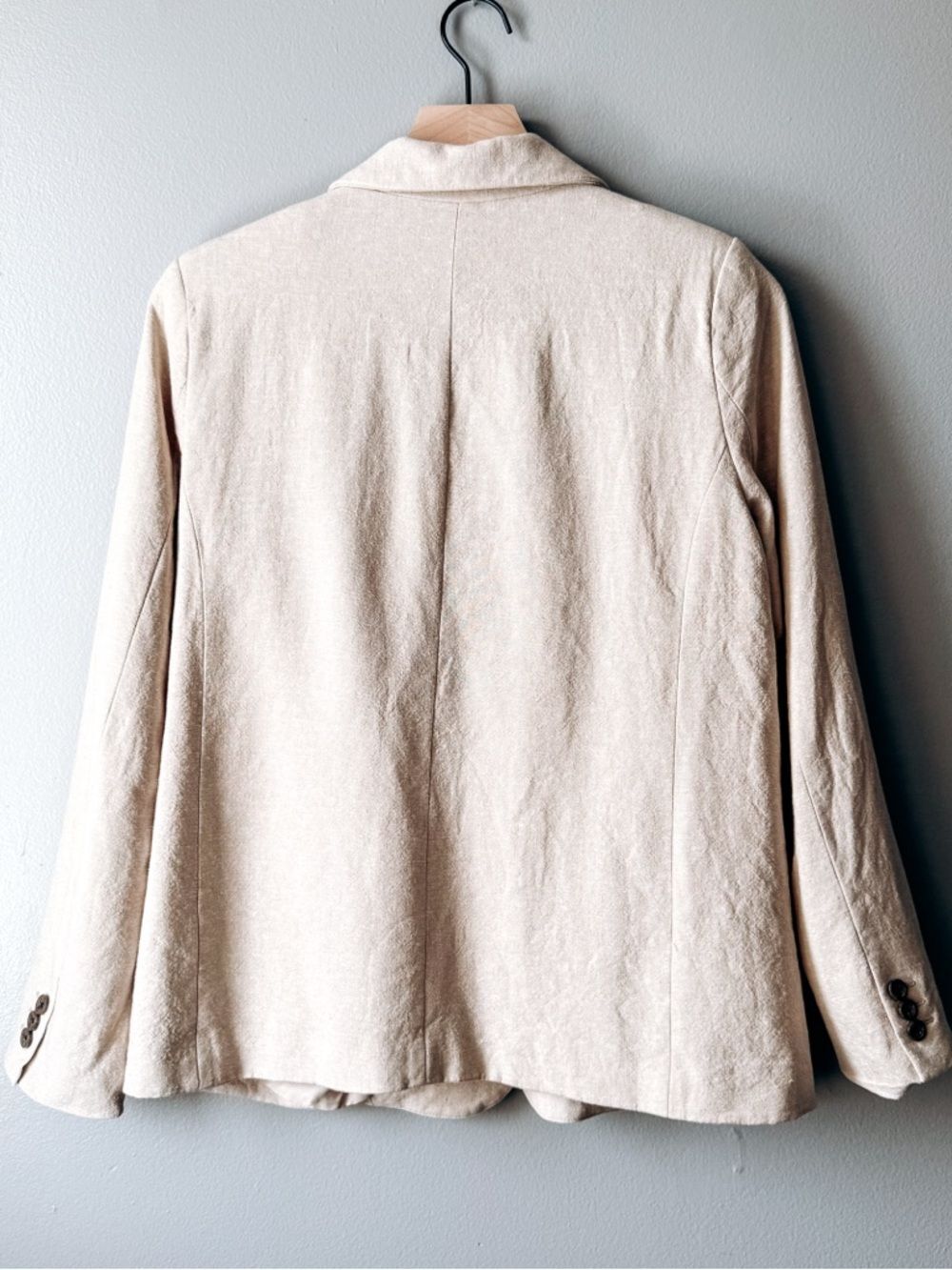 Old Navy Beige Linen Blend Blazer Lightweight One Button Jacket Size S - Picture 5 of 5